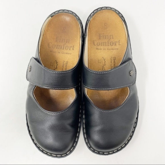 Finn Comfort Stanford MaryJane Clogs Leather Black 38 EUR Women’s - Picture 3 of 12